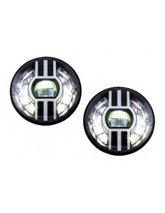 7 pollici CREE LED fari DRL per Jeep Wrangler JK TJ LJ Defender Mercedes W463 nero 2