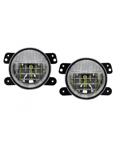 Full LED nebbia luci 4 pollici per Jeep Wrangler JK TJ JL (1996-18)