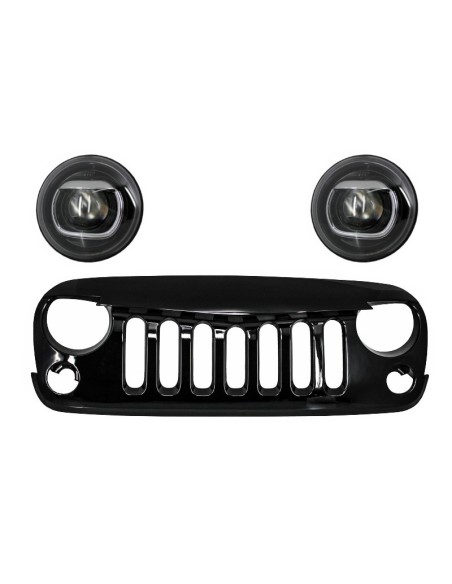 Montaggio della griglia centrale griglia anteriore per JEEP Wrangler - Rubicon JK (07-17) Angry Bird w/ HID Bi-Xenon fari