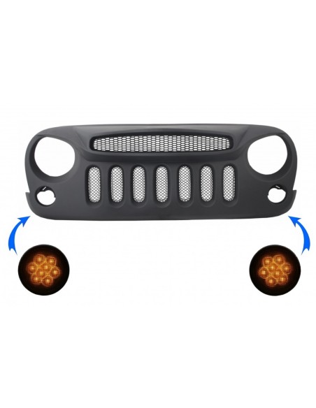 Griglia anteriore LED fari 7" JEEP Wrangler JK Angry Bird Specter Mask