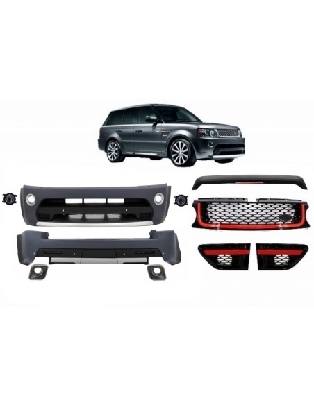 Kit per Land Range Rover Sport L3 Facelift (09-13) con design Autobiography ed edizione griglia nera e rossa