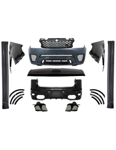 Kit completo per Range ROVER Sport L494 (13-17) SVR Design w/ Gonne laterali e spoiler del tetto