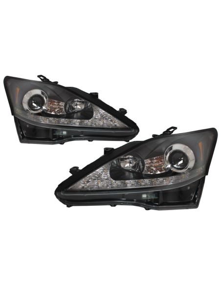 LED DRL Fari Dynamic Turn Light Signal per LEXUS IS XE (06-13) Black Edition