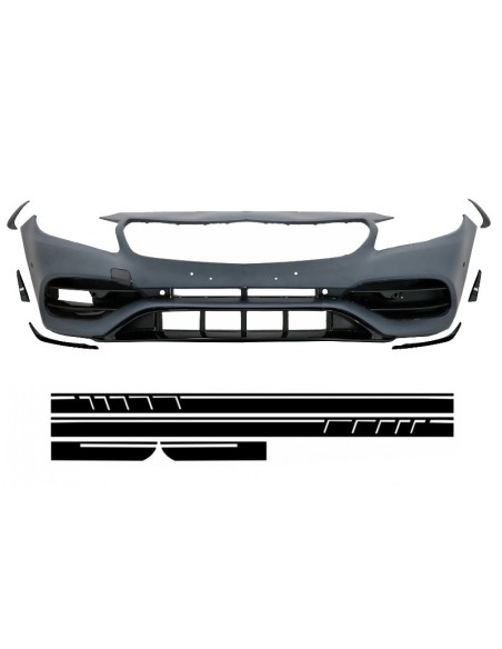 Paraurti anteriore w/ lato decalcomanie vinile nero opaco per Mercedes A-Class W176 (12-18) Facelift A45 Design