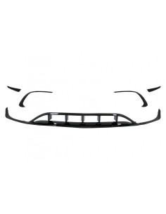 Diffusore posteriore e Tubo di scarico w/ Splitter Alette Aero w/ Spoiler tronco MERCEDES A-Class W176 (15-18) Sport Pack Nero 2