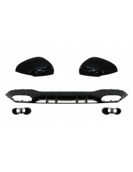 Paraurti posteriore diffusore w/ Chrome scarico e copertura dello specchio per Mercedes A-Class V177 berlina (09.18-up)