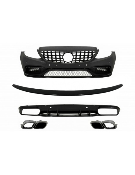 Paraurti anteriore per Mercedes Classe C C5 A5 Coupé Cabriolet (14-19) Griglia anteriore GT-R Panamericana