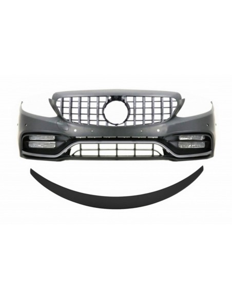 Paraurti anteriore w/ griglia e bagagliaio spoiler nero opaco per Mercedes C-Class C5 (14-18) C63 GT-R Design