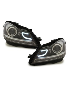 Fari a LED DRL per Mercedes C-Class W4 S4 C4 Facelift (11-14) Nero 2