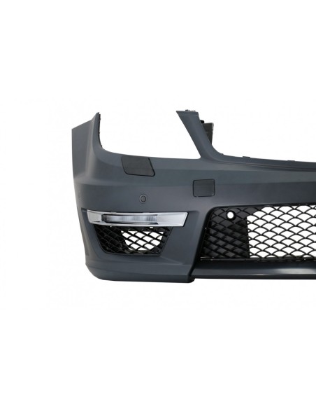 Paraurti anteriore per Mercedes C-Class W4 (12-up) C63 Facelift Design w/ Single Frame griglia anteriore Sport Piano nero
