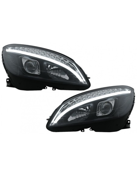 Luce della metropolitana dei fari del LED per il nero di Mercedes C-Class W4 S4 (07-10) w/luci di svolta dinamiche sequenziali
