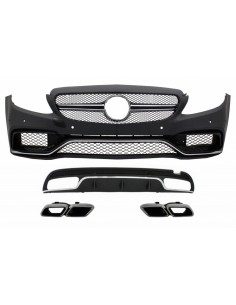 Kit di conversione per MERCEDES C-Class W5 S5 (14-) C63 Design Paraurti anteriore w/ Diffusore posteriore e punte di scarico