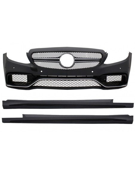 Paraurti anteriore per Mercedes C-Class W5 S5 (14-18) C63 Design w/ Laterali Gonne Sport