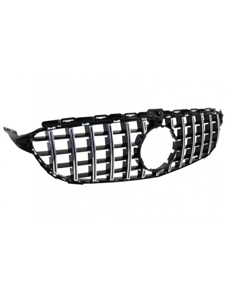 Griglia anteriore per Mercedes C-Class W5 S5 A5 C5 (14-18) GT-R Panamericana Design Chrome w/ 360 Fotocamera