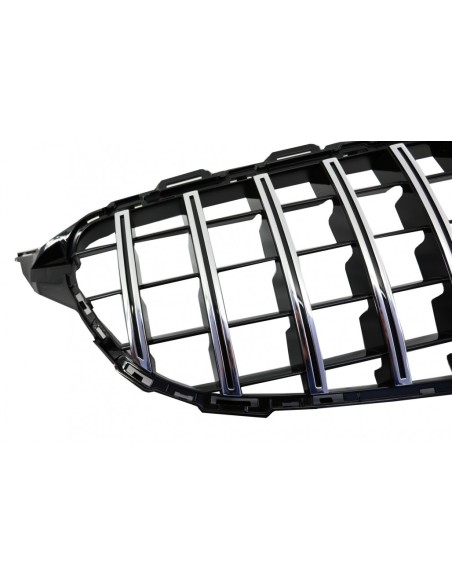 Griglia anteriore per Mercedes C-Class W5 S5 A5 C5 (14-18) GT-R Panamericana Design Chrome w/ 360 Fotocamera