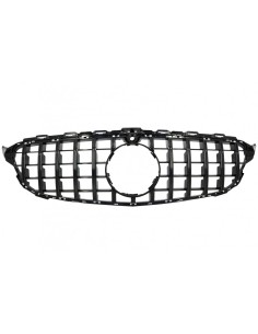Griglia anteriore per Mercedes Classe C W5 S5 C5 S5 (14-18) GT-R Panamericana Design Nero w/ 360 Fotocamera