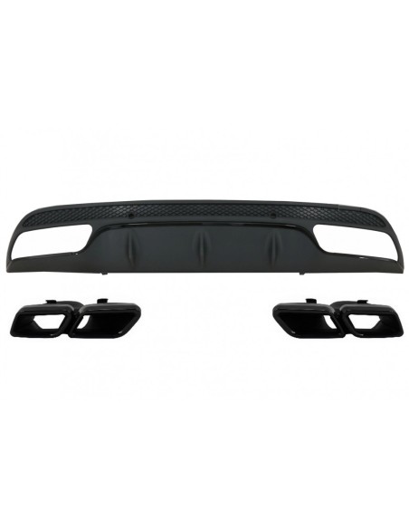 Paraurti posteriore diffusore per Mercedes C-Class W5 S5 (14-) w/ scarico C63 Design solo per Sport Pack Black Edition