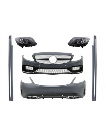 Corredo w/fari completi del LED per Mercedes C-Class W5 Sedan (14-18) C63 Design
