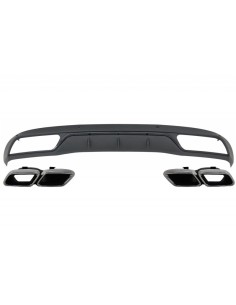 Paraurti posteriore Diffusore w/ Muffler Suggerimenti per Mercedes C-Class W5 S5 (14-18) C63 Look Shadow nero e cromato per