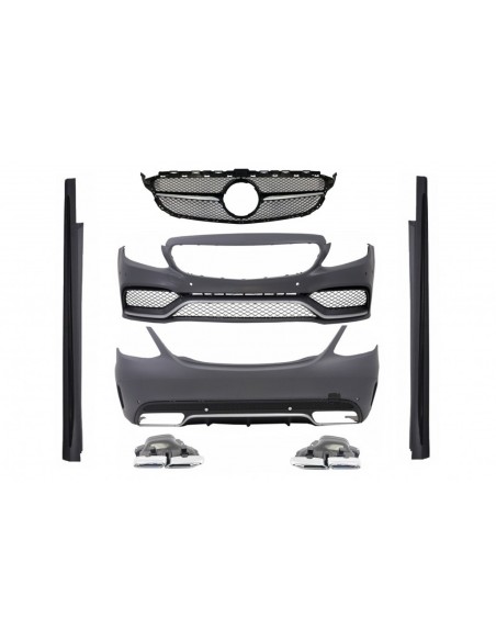 Kit completo per Mercedes C-Class W5 Sedan (14-18) w/ Griglia anteriore C63 A-Design