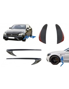 Le prese d'aria laterali del parafango assetto ala w/ paraurti anteriore alette laterali alette Flics per Mercedes E-Class