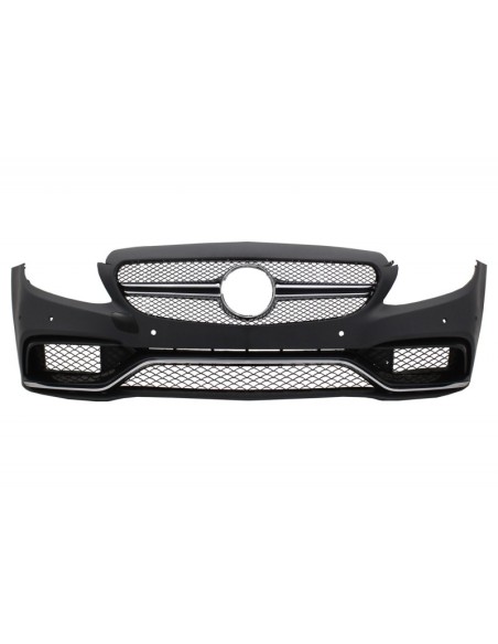 Paraurti anteriore w/ Diffusore posteriore e punte d'argento per Mercedes C-Class W5 S5 (14-) Solo per AMG Sport Line