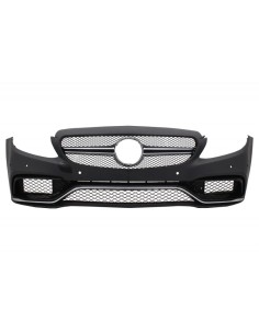 Paraurti anteriore w/ diffusore e punte nere per Mercedes C-Class W5 S5 (14-) Solo per AMG Sport Line 2