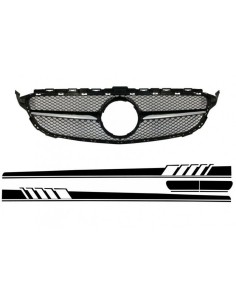 Griglia anteriore w/ lato adesivi vinile nero opaco per MERCEDES C-Class C5 A5 (14-18) C63 Design