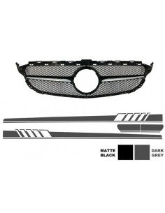 Griglia anteriore w/ lato adesivo adesivo vinile grigio scuro per MERCEDES C-Class C5 A5 (14-18) C63 Design