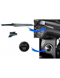 Centro auto console cruscotto strisce interni assetto w/ motore pulsante di avvio per Mercedes C-Class W5 (15-17