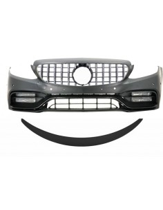 Paraurti anteriore w/ griglia cromato e bagagliaio spoiler nero opaco per Mercedes C-Class C5 (14-18) C63 Design