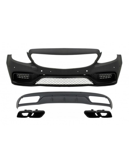 Paraurti anteriore w/ out griglia e diffusore w/ nero per Mercedes C-Class W5 S5 (14-18) C63 Design