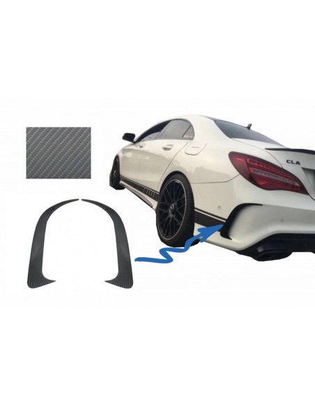 Paraurti posteriore Splitter alette laterali sfiato Canards per MERCEDES CLA W117 C117 X117 (13-18) CLA45 Design Carbon Film