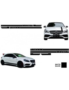 Set Adesivo laterale Decals&Upper cofano tetto portellone nero opaco per MERCEDES Benz CLA W117 C117 X117 (13-16) W176 (12-18)
