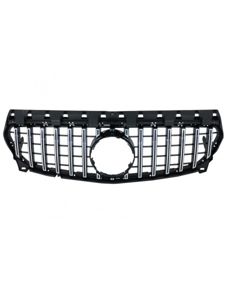 Griglia centrale anteriore per Mercedes CLA C117 X117 W117 Facelift (16-18) CLA45 GT-R Panamericana Design Nero Cromato