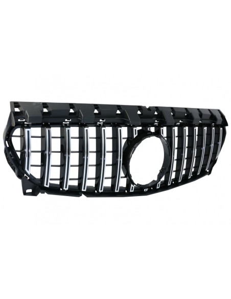 Griglia centrale anteriore per Mercedes CLA C117 X117 W117 Facelift (16-18) CLA45 GT-R Panamericana Design Nero Cromato