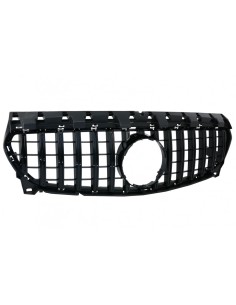 Griglia centrale anteriore per Mercedes CLA C117 X117 W117 Facelift (16-18) CLA45 GT-R Panamericana Design Full Black 2