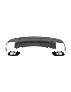 Il diffusore dell'aria del paraurti posteriore w/si capovolge il nero per Mercedes W117 CLA (13-18) Facelift CLA45 Carbon Look