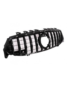 Griglia anteriore per Mercedes CLA X118 C118 (19-up) Piano Black Stripes GT-R Panamericana Design 2