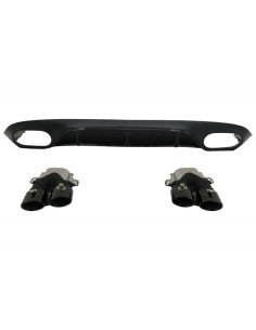 Diffusore posteriore w/ punte di scarico e griglia centrale per Mercedes E-Class C238 A238 AMG Sport Line (16+) E53 GT-R 2