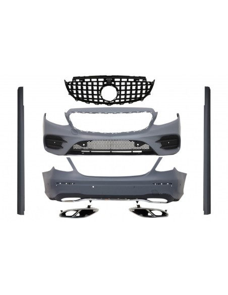Kit completo w/ nero griglia centrale scarico per Mercedes E-Class W213 (16-19) GT-R E43 E53 Sport Line Design