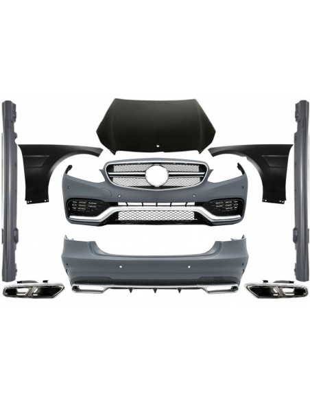 Kit per Mercedes W212 E-Class Facelift (13-up) E63 Design w/ Suggerimenti silenziatore di scarico