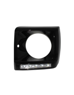 Fari neri copre w/ LED DRL Chrome luci di marcia diurna per Mercedes G-Class W463 (1989-up) G65 Design nero 2