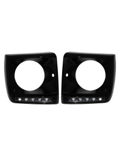 Nero fari copre w/ LED DRL nero luci di marcia diurna per Mercedes G-Class W463 (1989-12) G65 Design