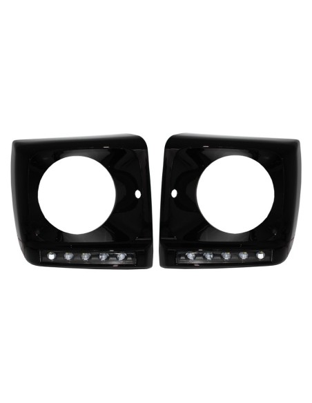 Nero fari copre w/ LED DRL nero luci di marcia diurna per Mercedes G-Class W463 (1989-12) G65 Design