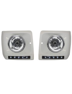 Fari Bi-Xenon Look Chrome per Mercedes G-Class W463 (1989-12) witth copre bianco w/ LED DRL G65 Design
