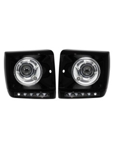 Fari neri copre LED DRL per Mercedes G-Class W463 (1989-12) G65 Design w/ Fari Bi-Xenon