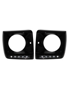 Fari neri copre LED DRL per Mercedes G-Class W463 (1989-12) G65 Design w/ Fari Bi-Xenon 2