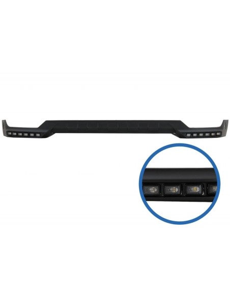 Paraurti anteriore Spoiler LED DRL estensione e spoiler superiore Lip per Mercedes G-Class W463 (1989-17) Nero