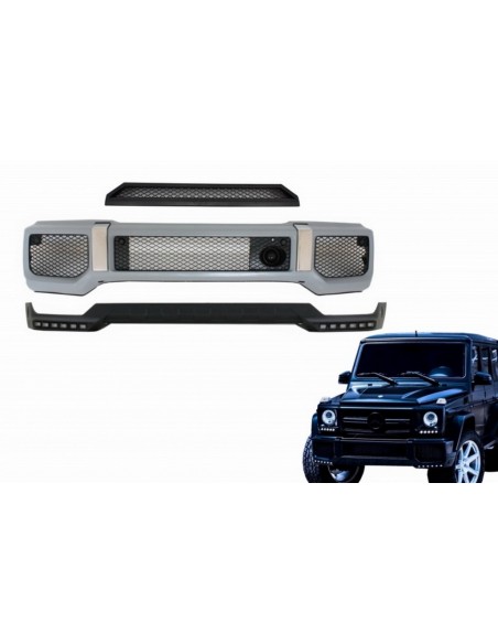 Kit paraurti anteriore spoiler LED DRL estensione per Mercedes G-Class W463 (1989-17) G65 Design
